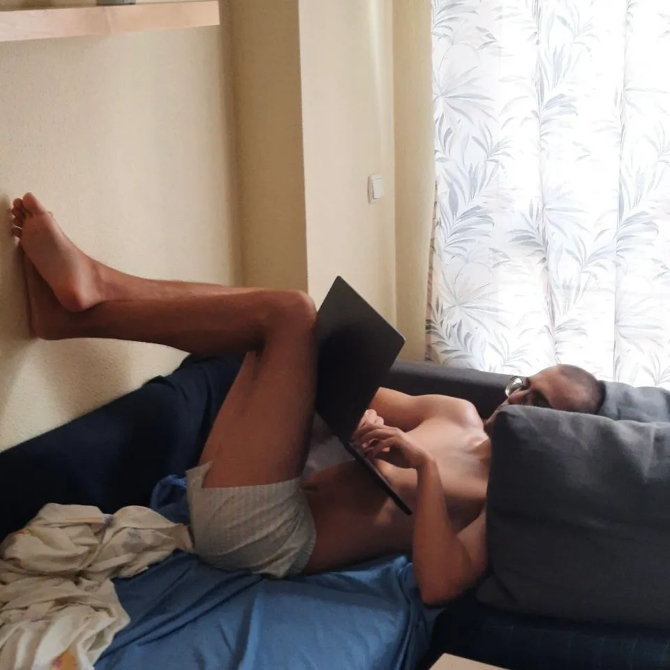 Me working on a couch